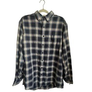L.L.Bean blue plaid button up shirt Size Medium Tall